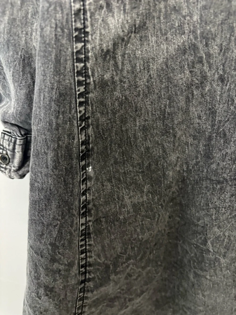 Nostalgia Gray 100% Cotton Denim Dress with Multicolor Floral Embroidery - Picture 7 of 9